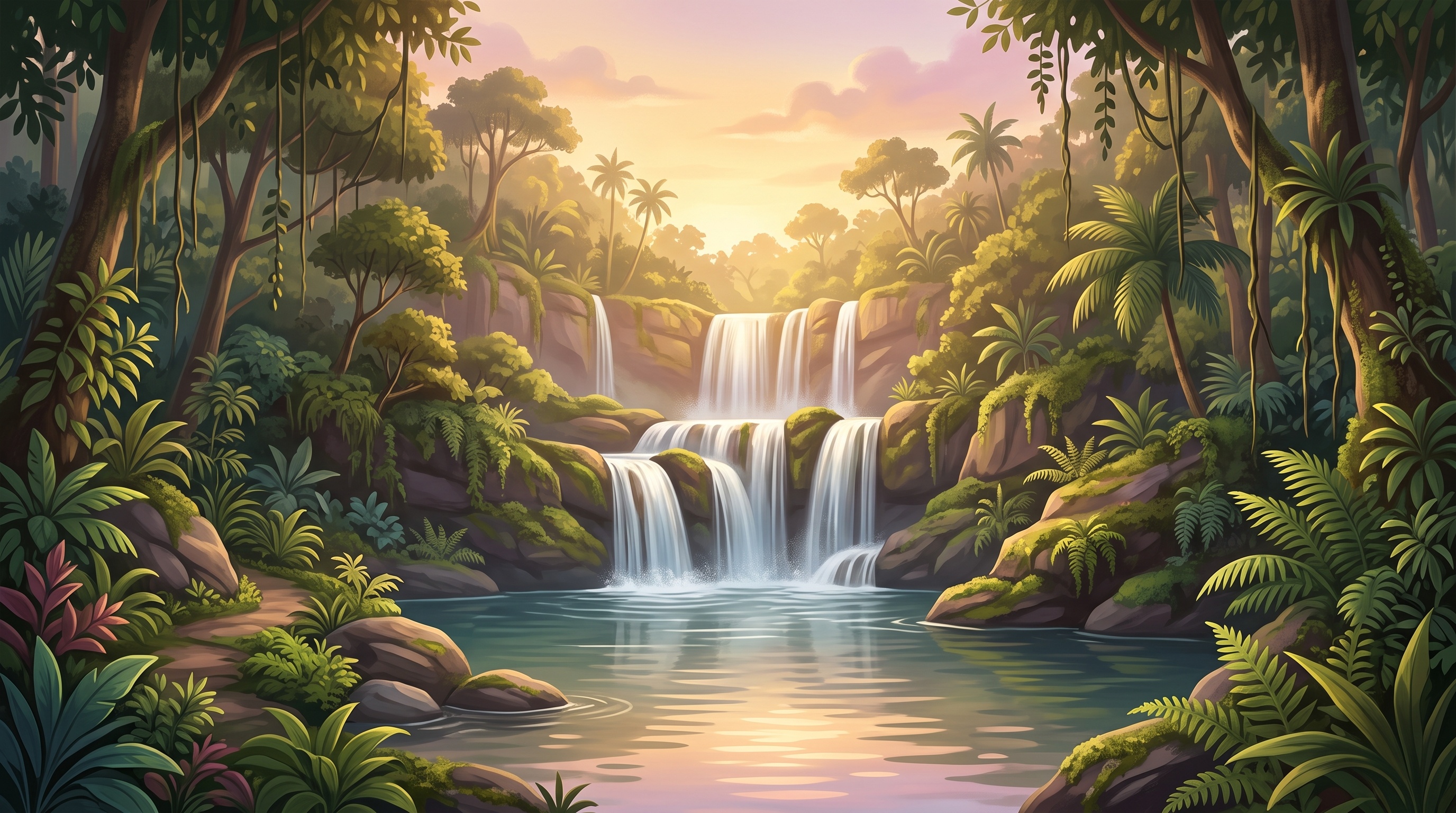 Air terjun tenang hutan